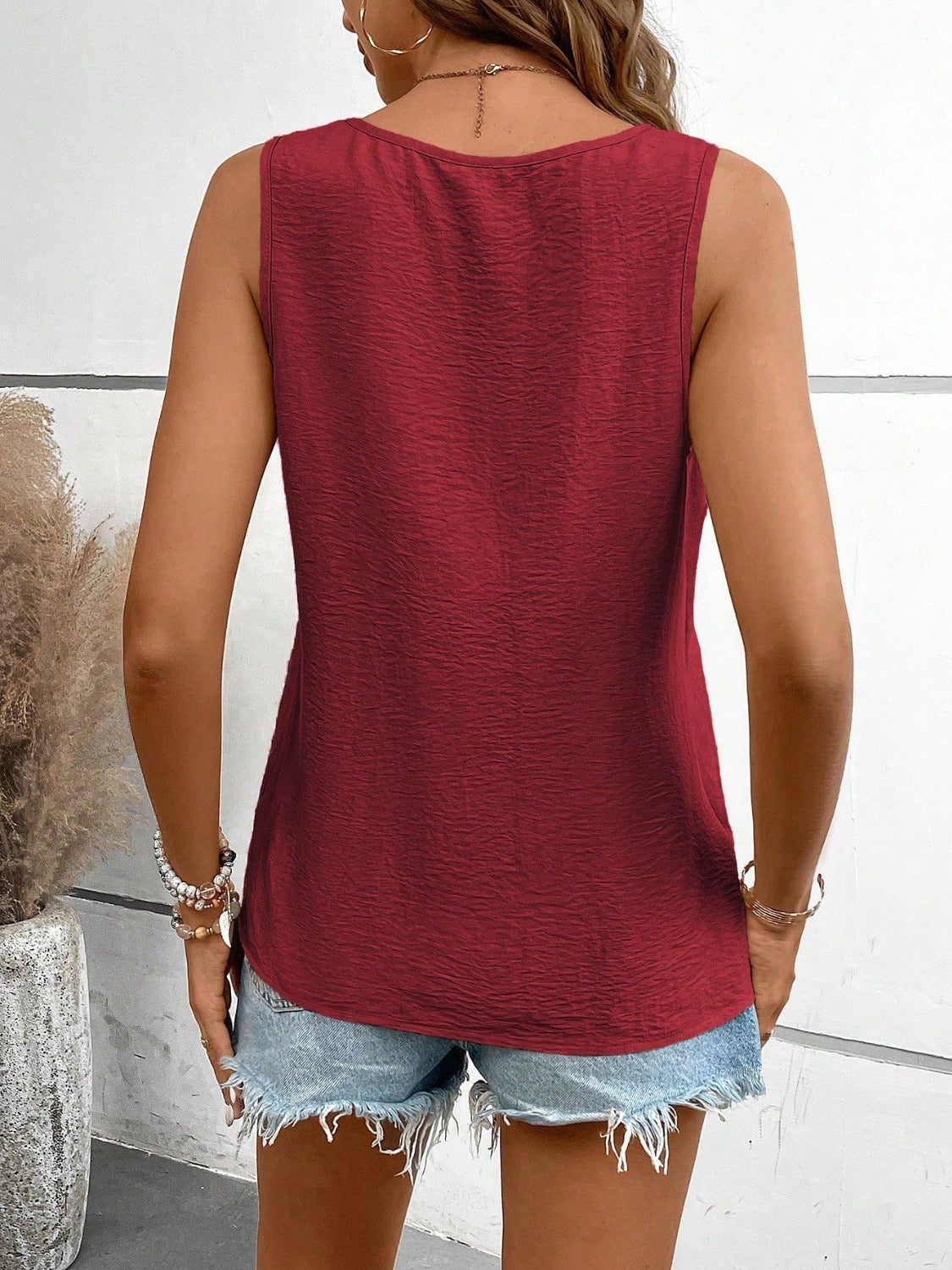 V-Neck Ruched Tank