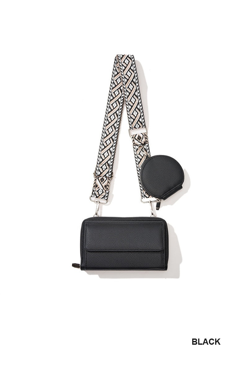 Vegan Leather Crossbody Duo Wallet Handbag 👜
