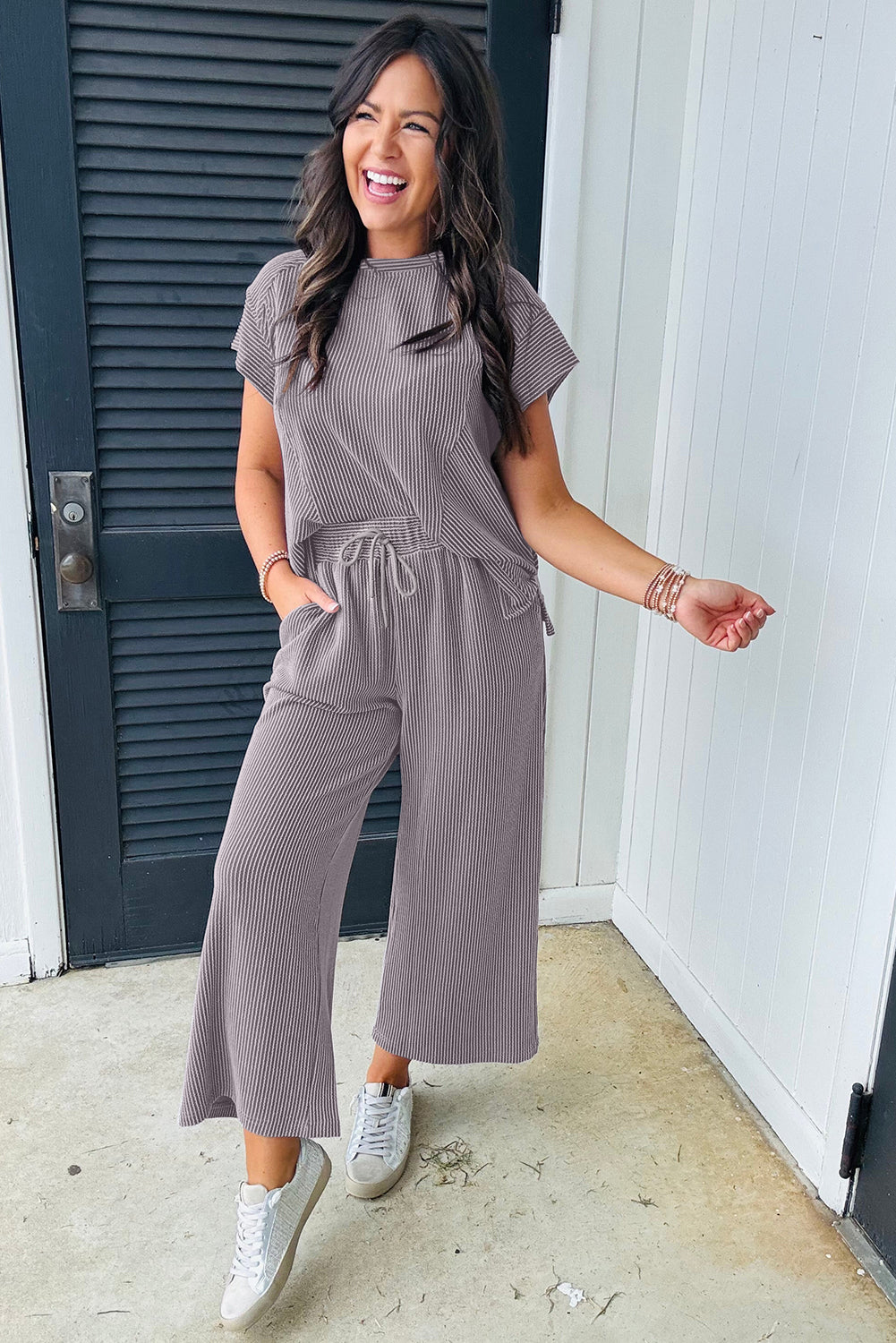 Wild Wind Solid Corded Knit Set