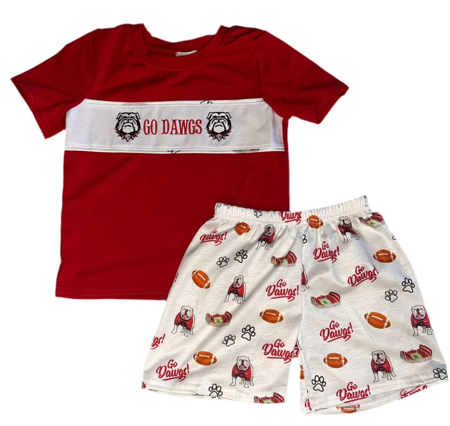 Go Dawgs Bulldog Tee & Shorts Set 🐾🏈