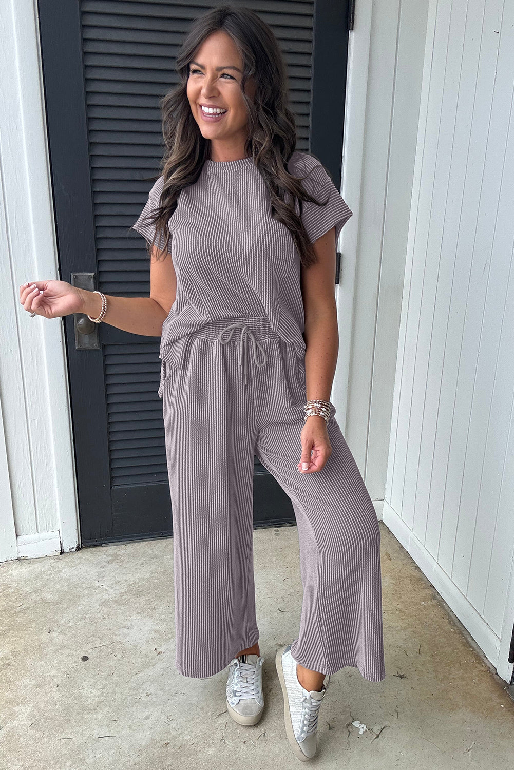 Wild Wind Solid Corded Knit Set