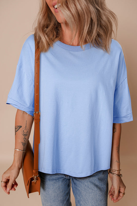 Sky Blue Hi-Low Relaxed Tee