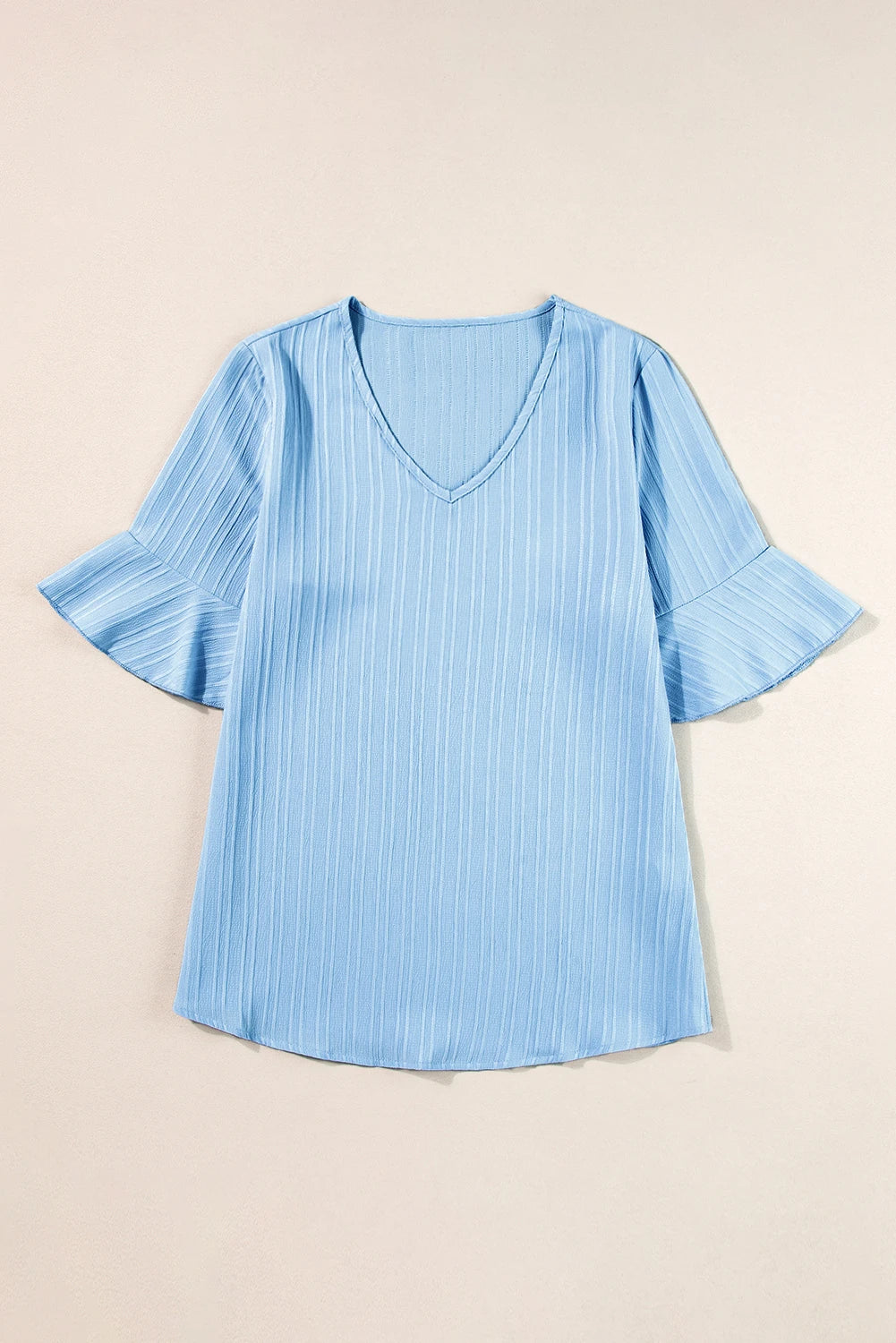 Ruffle Sleeve Textured Top