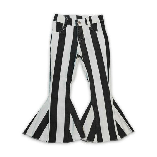 Black & White Striped Bell Bottom Pants – Size 2T