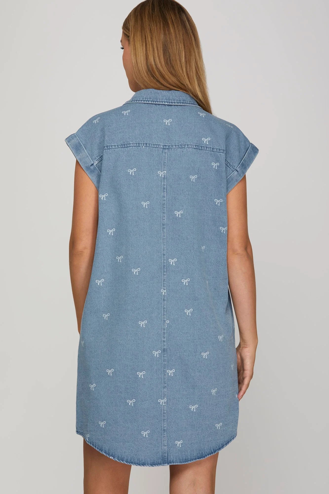 Bow Denim Dress by She + Sky