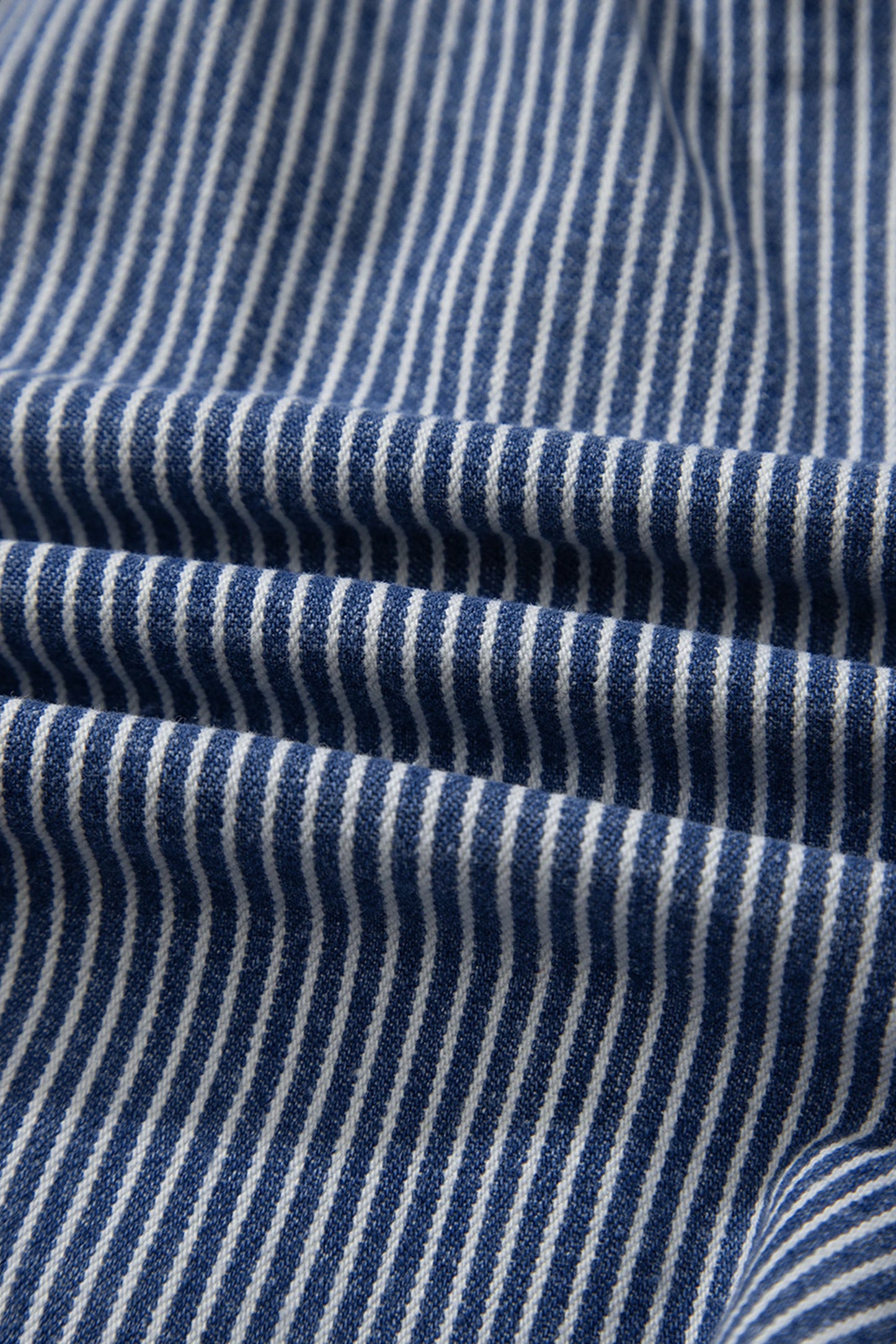 Blue Stripe Drawstring Denim Shorts