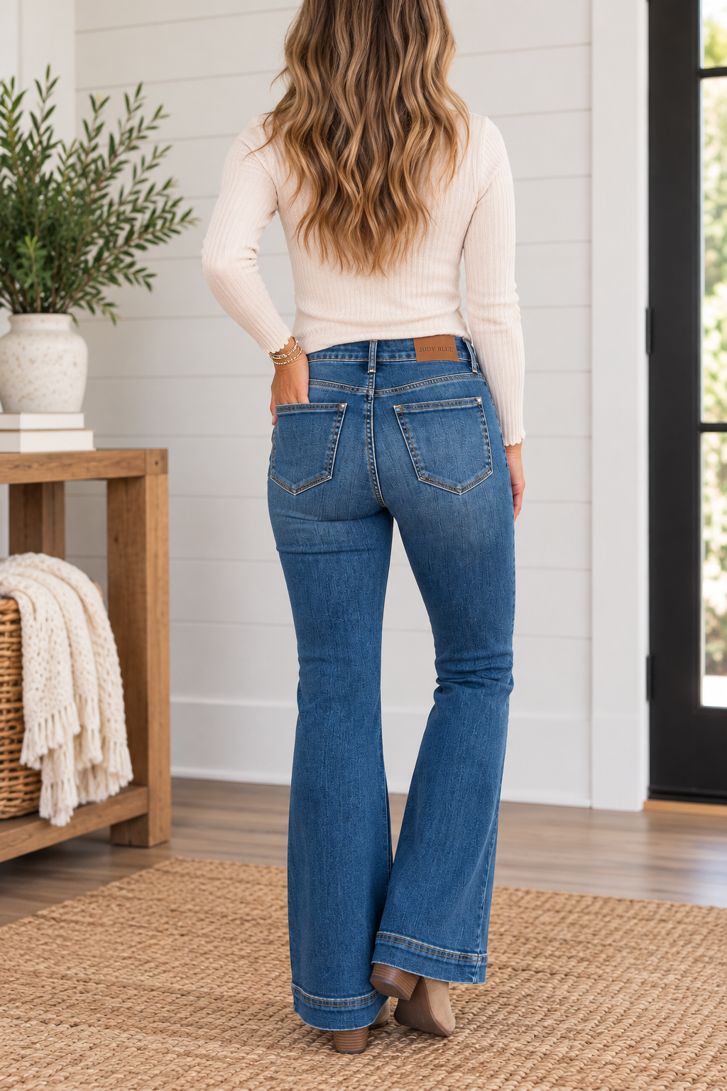 HW Petite Flare Tummy Control Double Button - Judy Blue