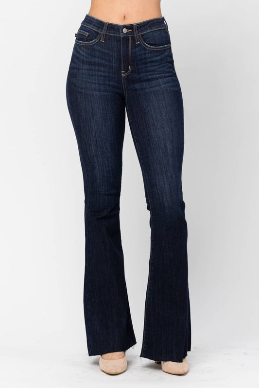 Judy Blue High Waisted Raw Hem Flare