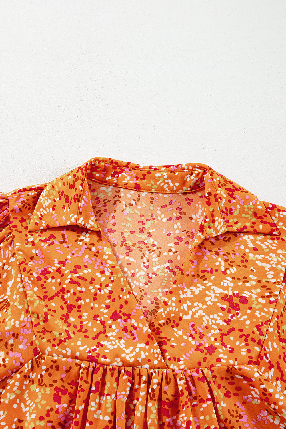 Orange Abstract Babydoll Blouse