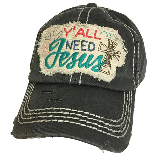 Yall Need Jesus Cap - Black