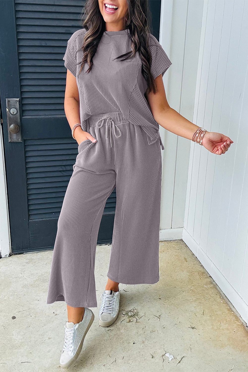 Wild Wind Solid Corded Knit Set