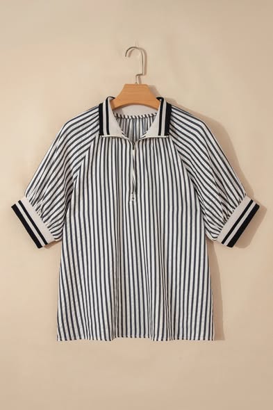 City Stripe Half Zip Top