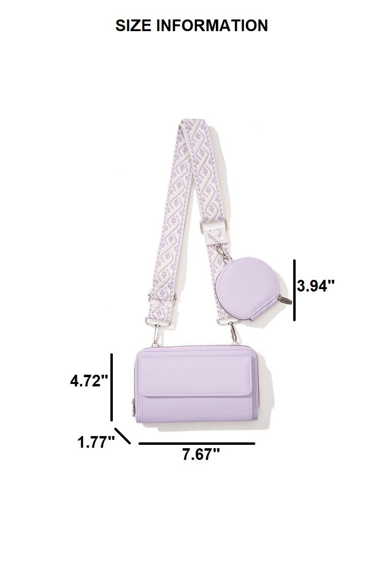 Vegan Leather Crossbody Duo Wallet Handbag 👜