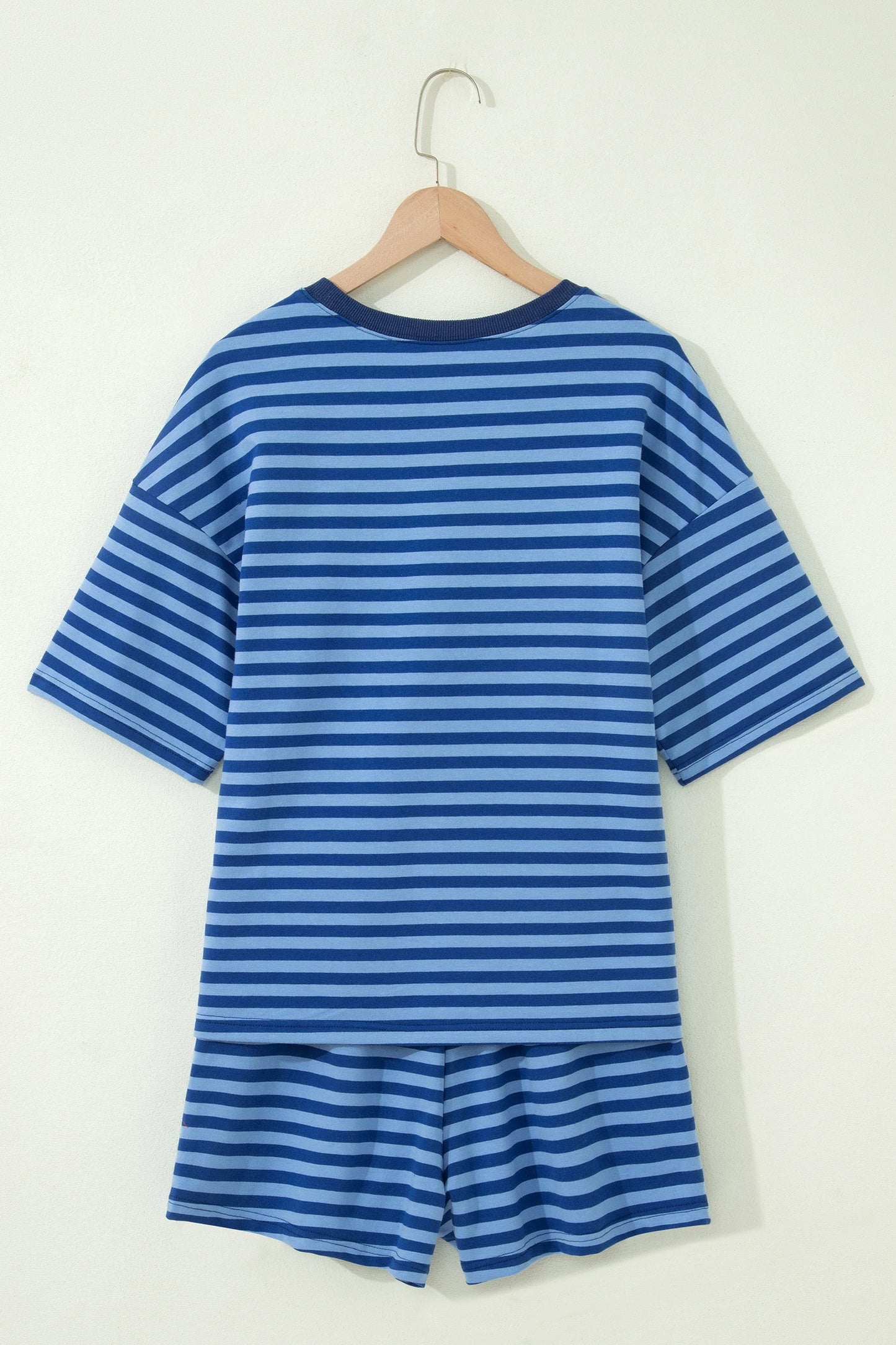 Blue Striped Short Set