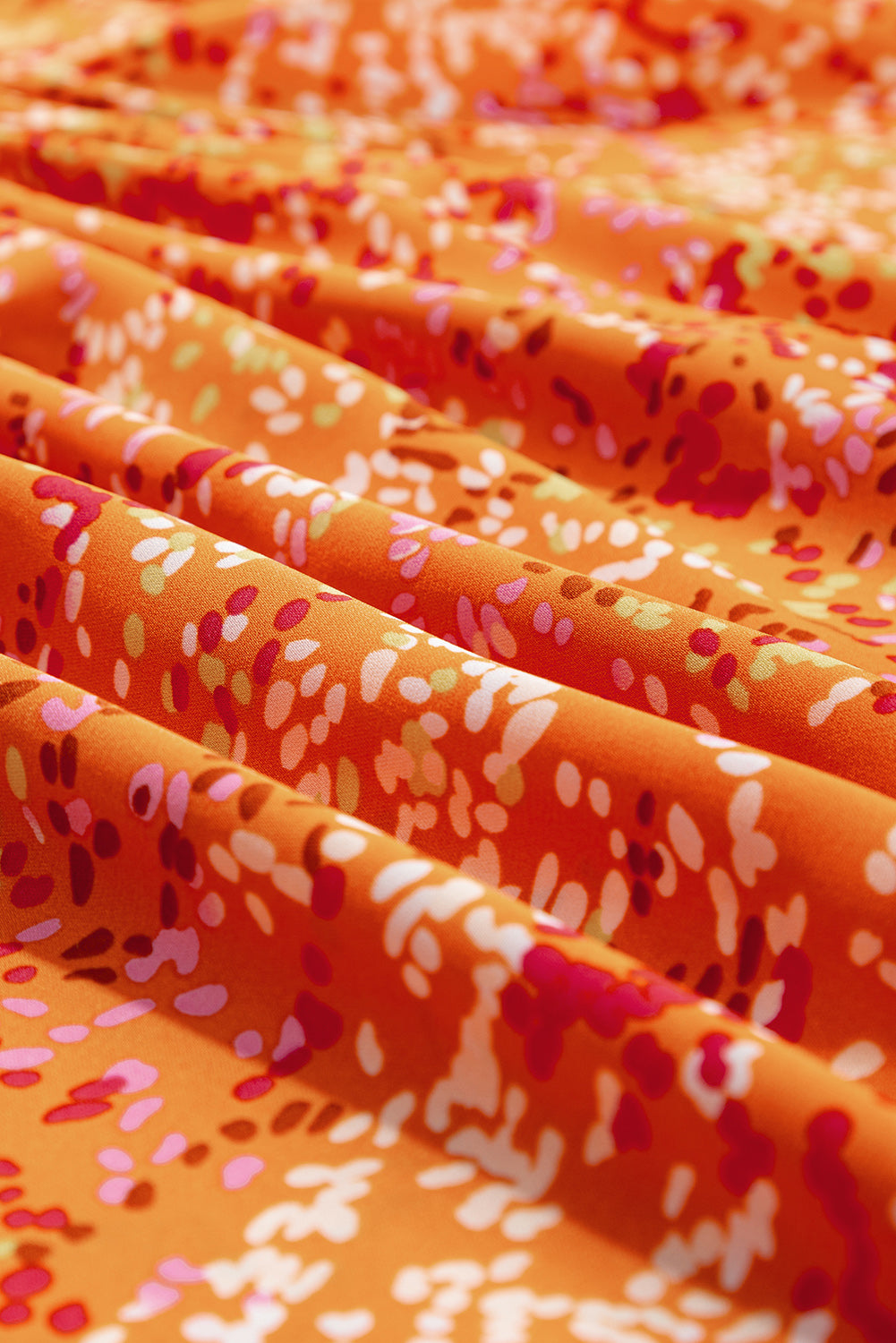 Orange Abstract Babydoll Blouse