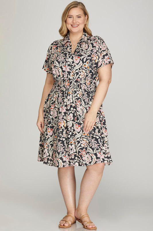 She + Sky Floral Dress Plus Size