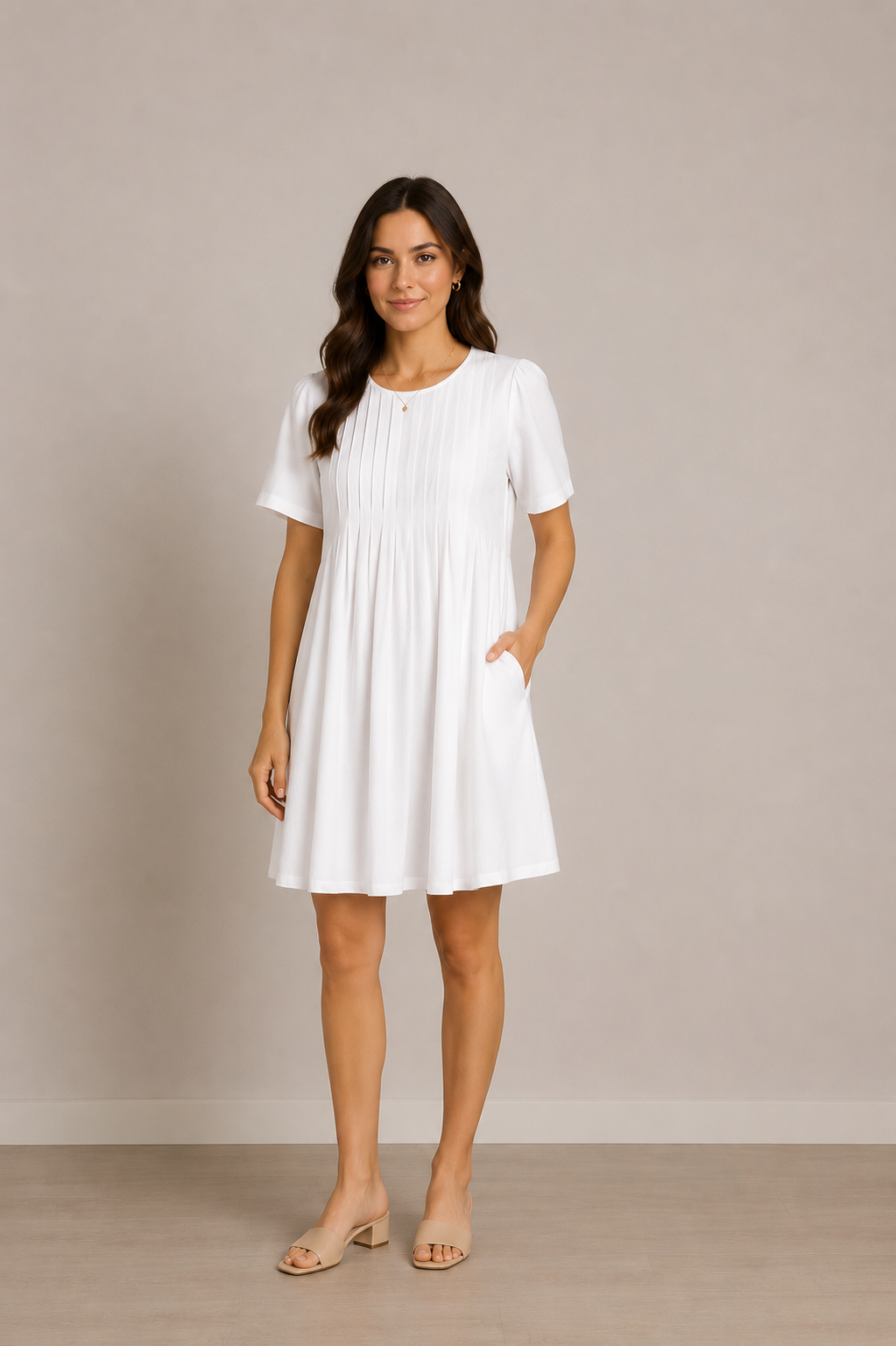 White Willow Pleated Dress by She + Sky