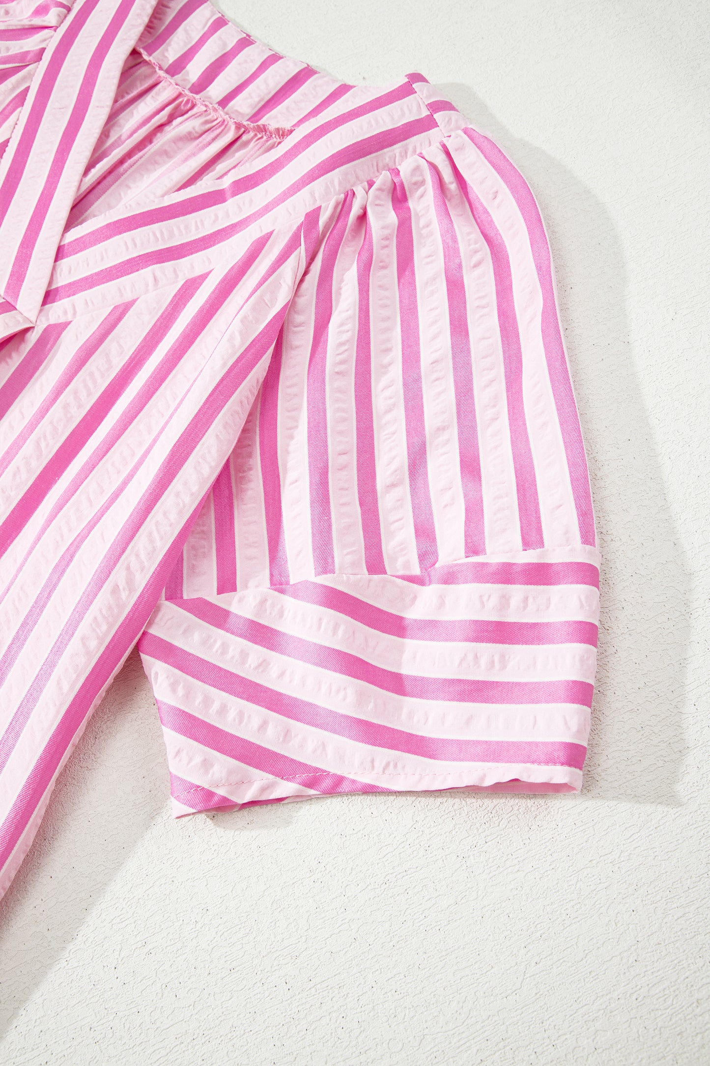 Pink Striped Midi Dress with Pockets