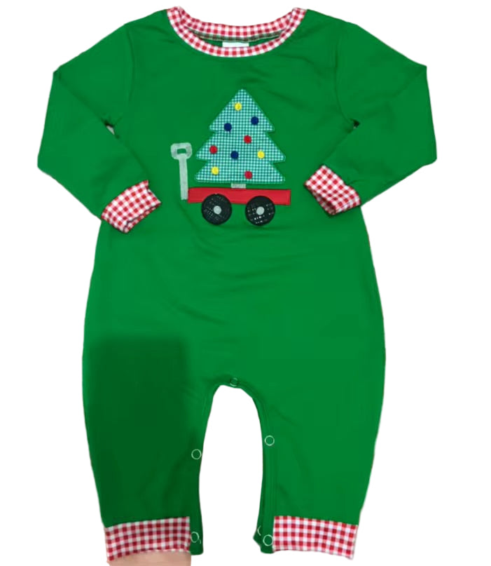 Christmas Tree Wagon Romper