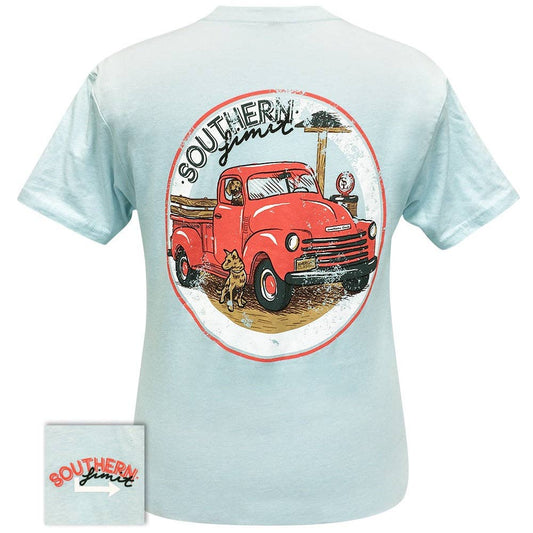 Southern Limit Dogs And Truck Mens Southern Graphic Tees: Ice Blue