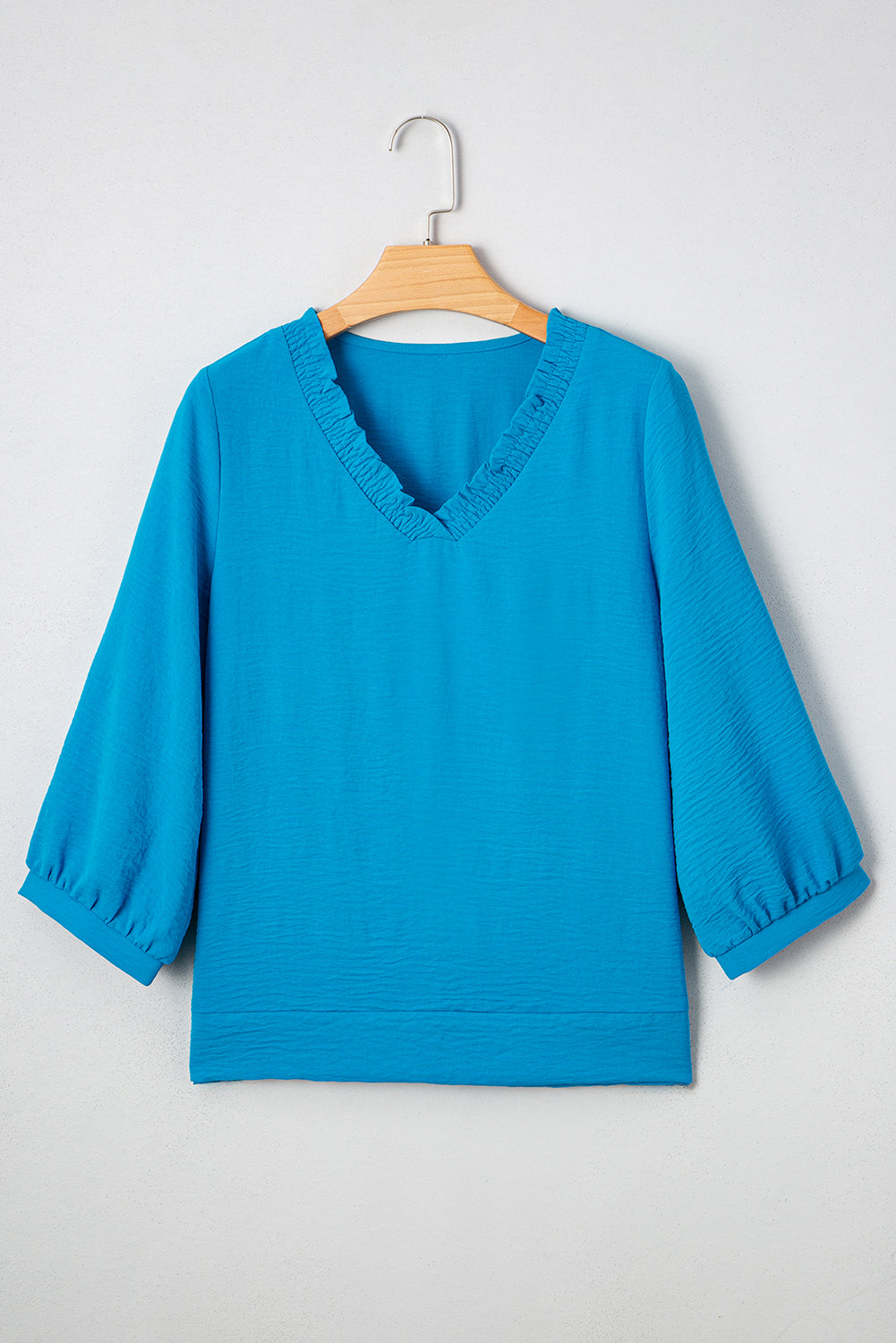 Sky Blue Frilled Blouse