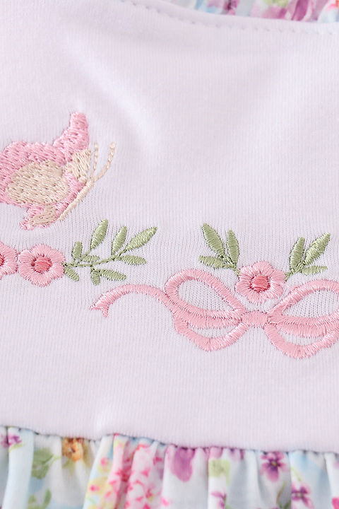 Butterfly Floral Embroidery Dress