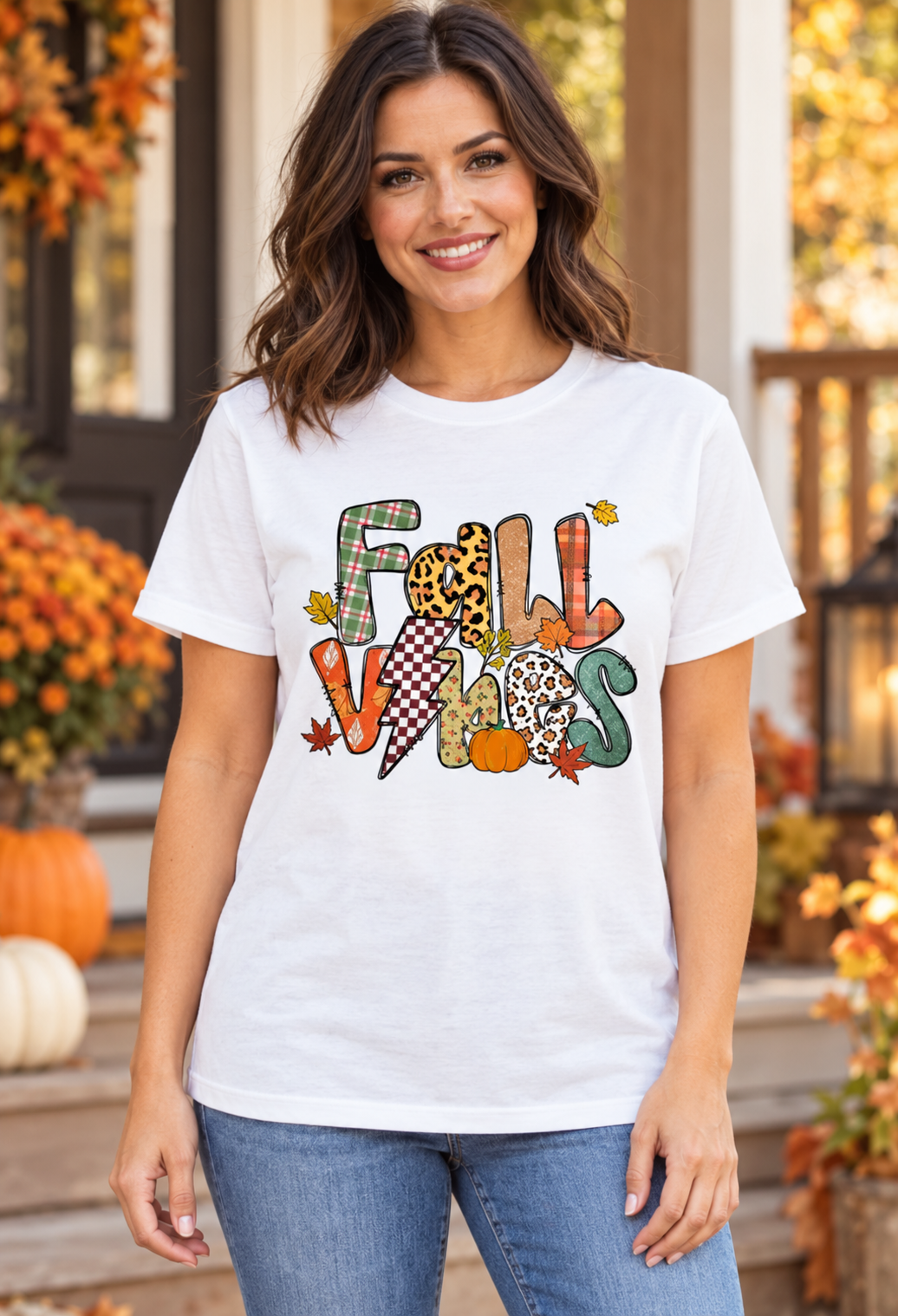 Fall Vibes Graphic Tee – Women’s Autumn Graphic T-Shirt