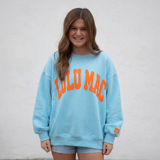 LULU MAC Blue Orange Puff Sweatshirt