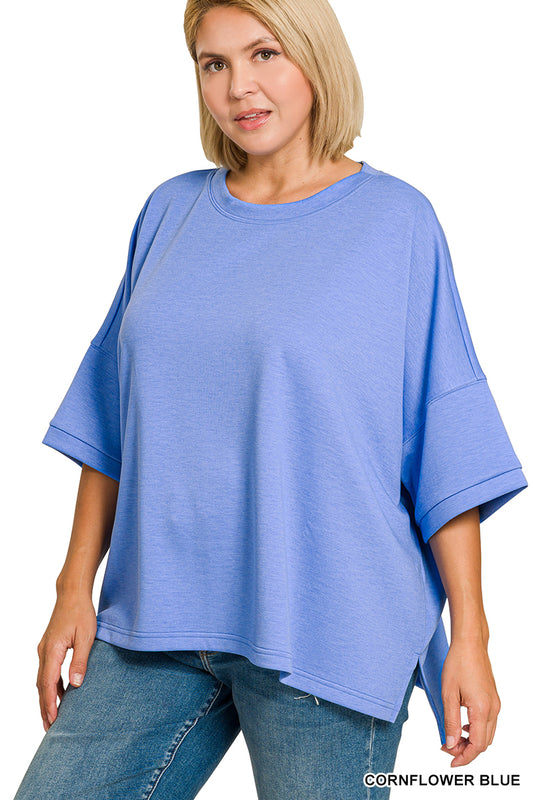 Cornflower Breeze Scuba Hi-Low Top