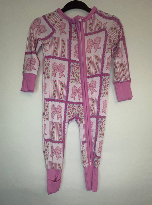 Floral Bow Bamboo Zipper Romper 🌸🎀