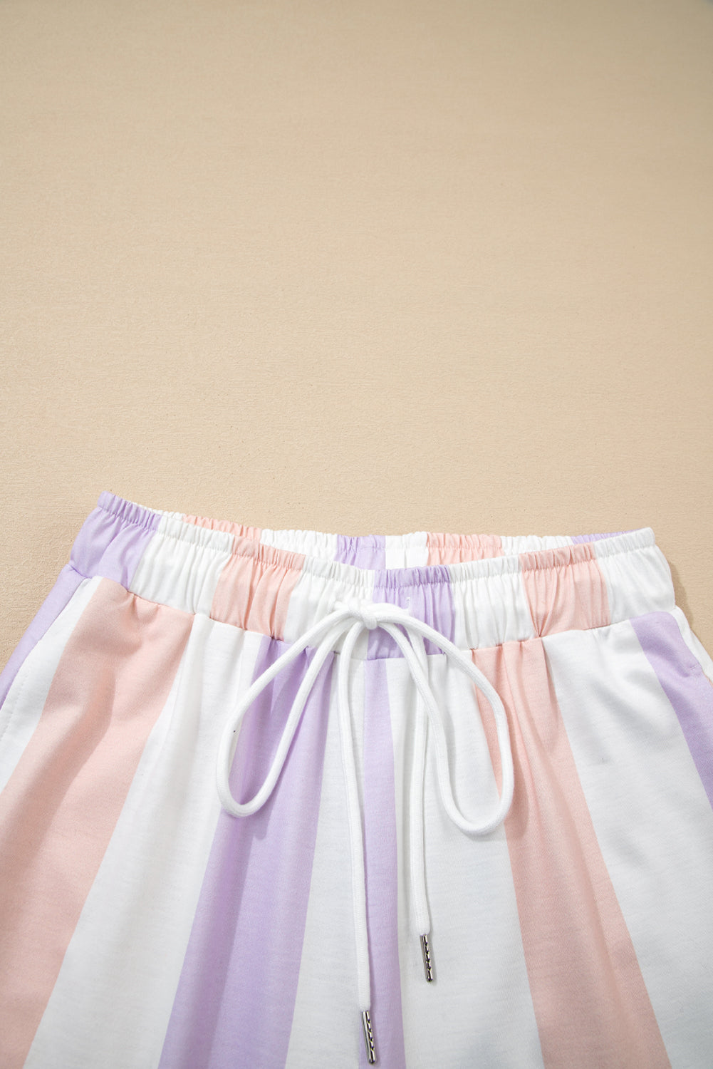 Pastel Stripe Wide Leg Drawstring Pants