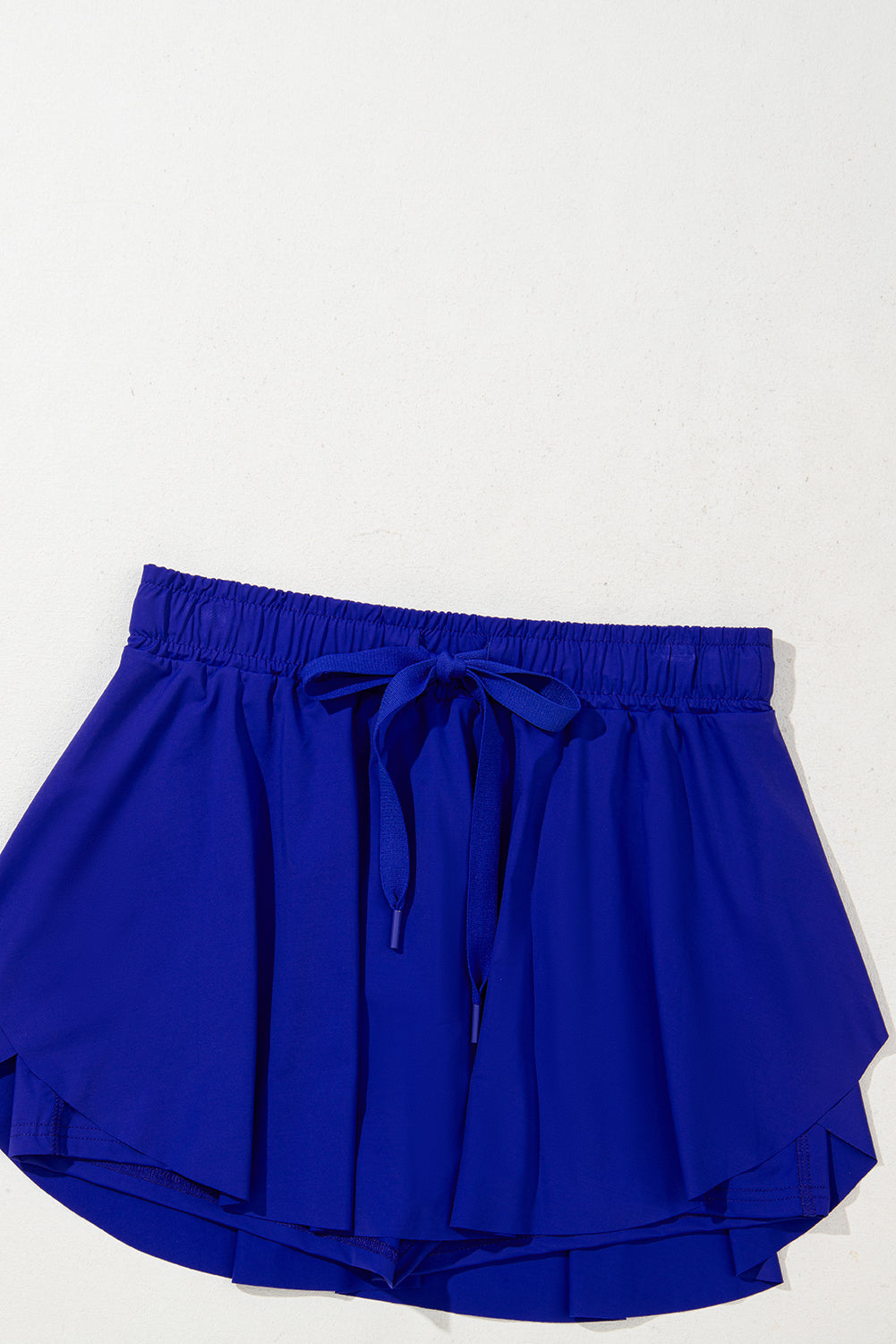 Dark Blue Drawstring High Waist Lined Tennis Skort