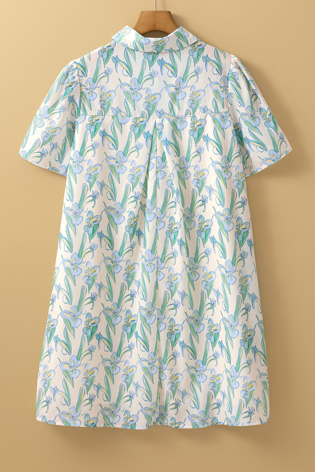 Green Floral Button-Up Dress