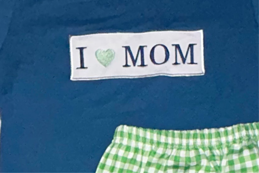 I ❤️ MOM Tee & Gingham Shorts Set 💚