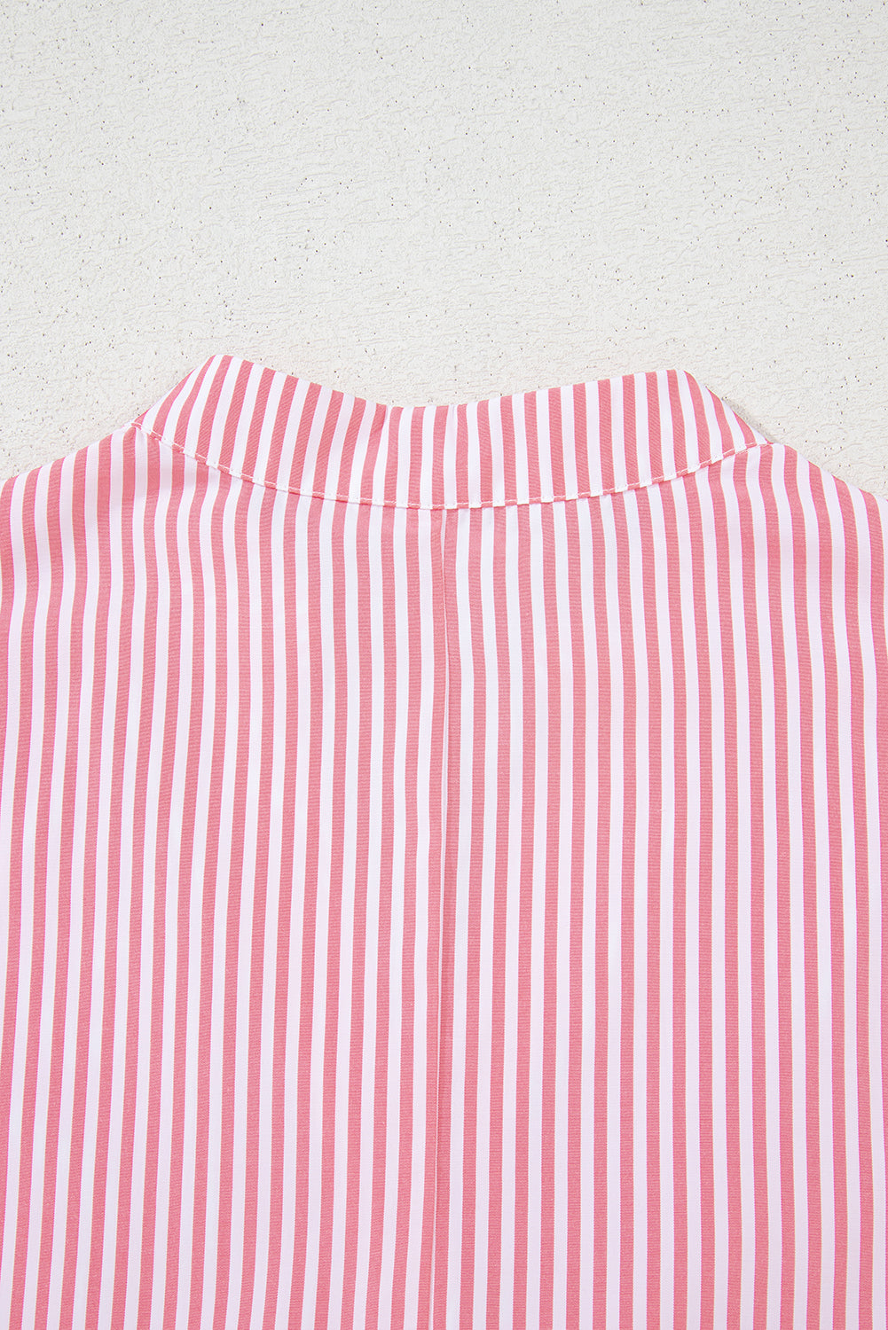 Pink Stripe Frilled Puff Sleeve Blouse