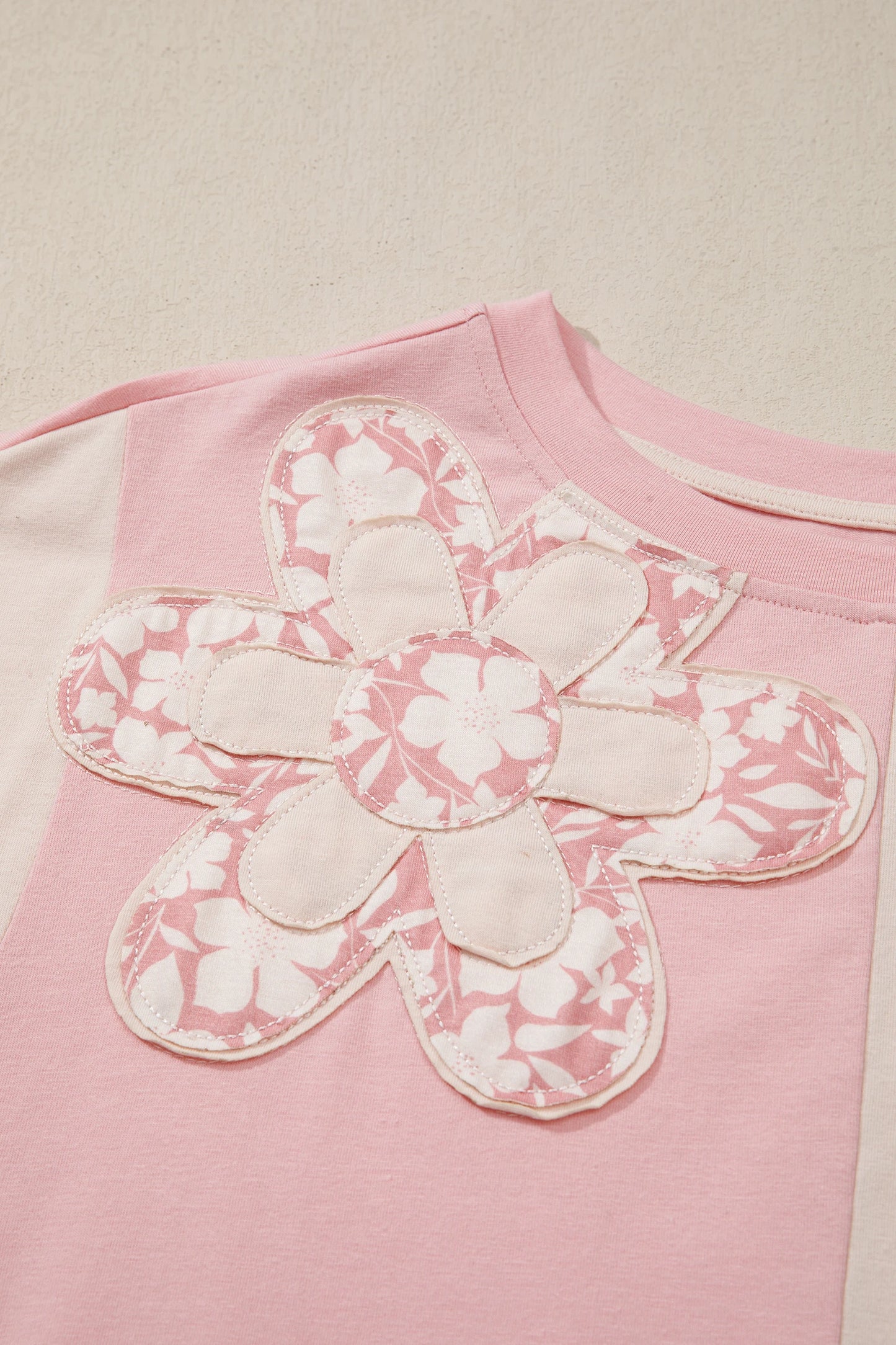 Blush Bloom Colorblock Floral Top