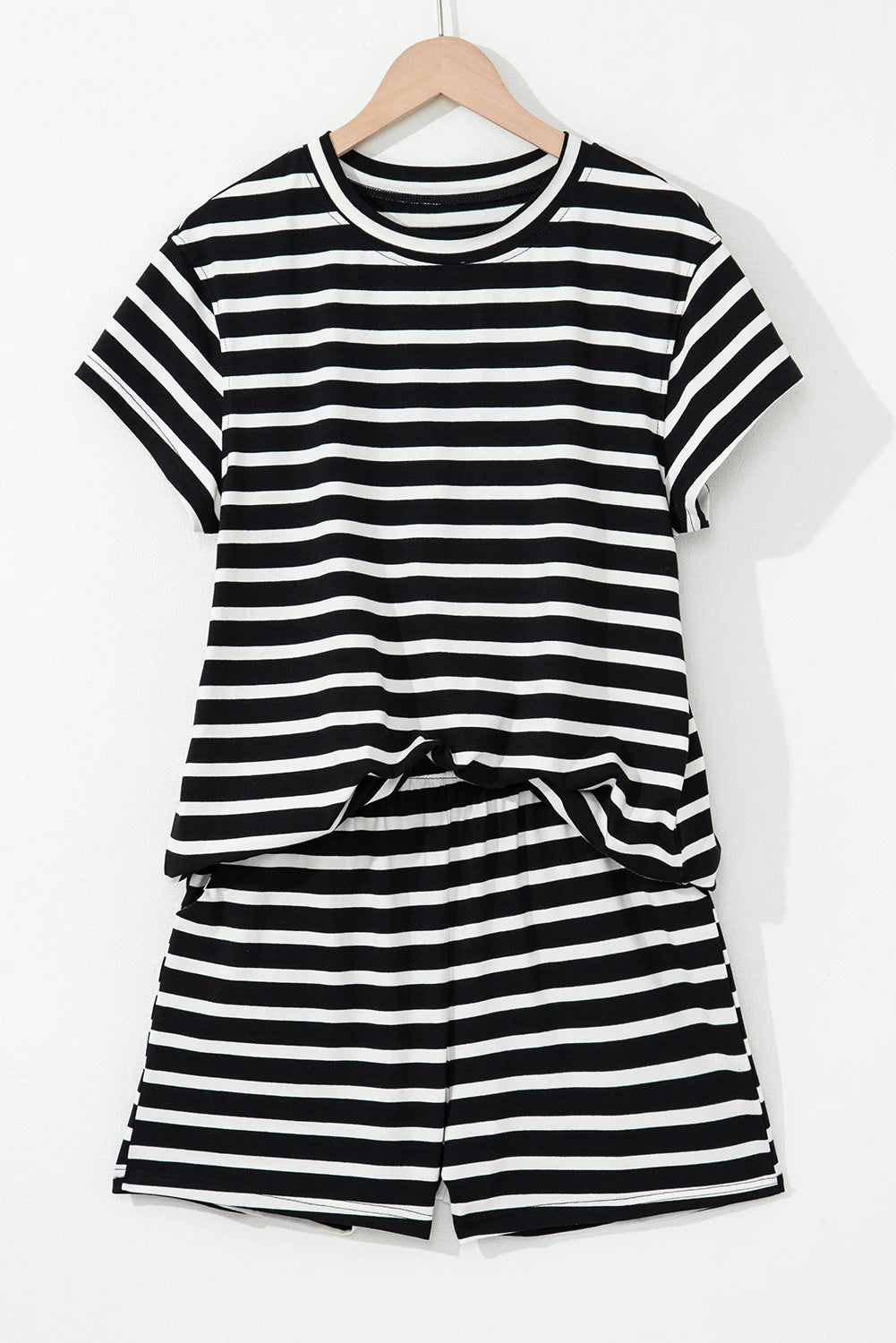 Black Stripe Short Set