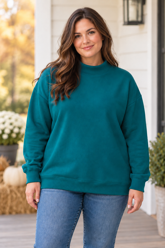 Michelle Mae Marley Mockneck Teal