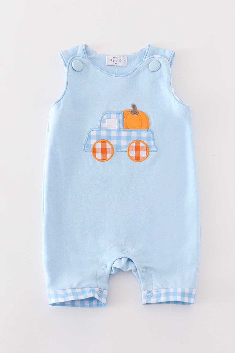 Pumpkin Patch Gingham Truck Romper