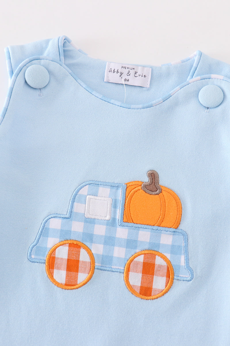 Pumpkin Patch Gingham Truck Romper