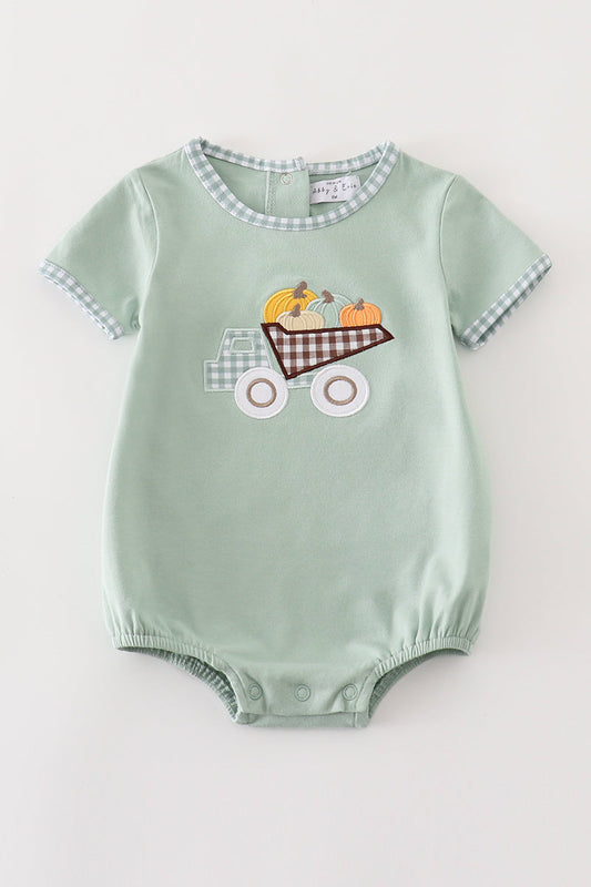 Sage Truck Pumpkin Embroidery Bubble