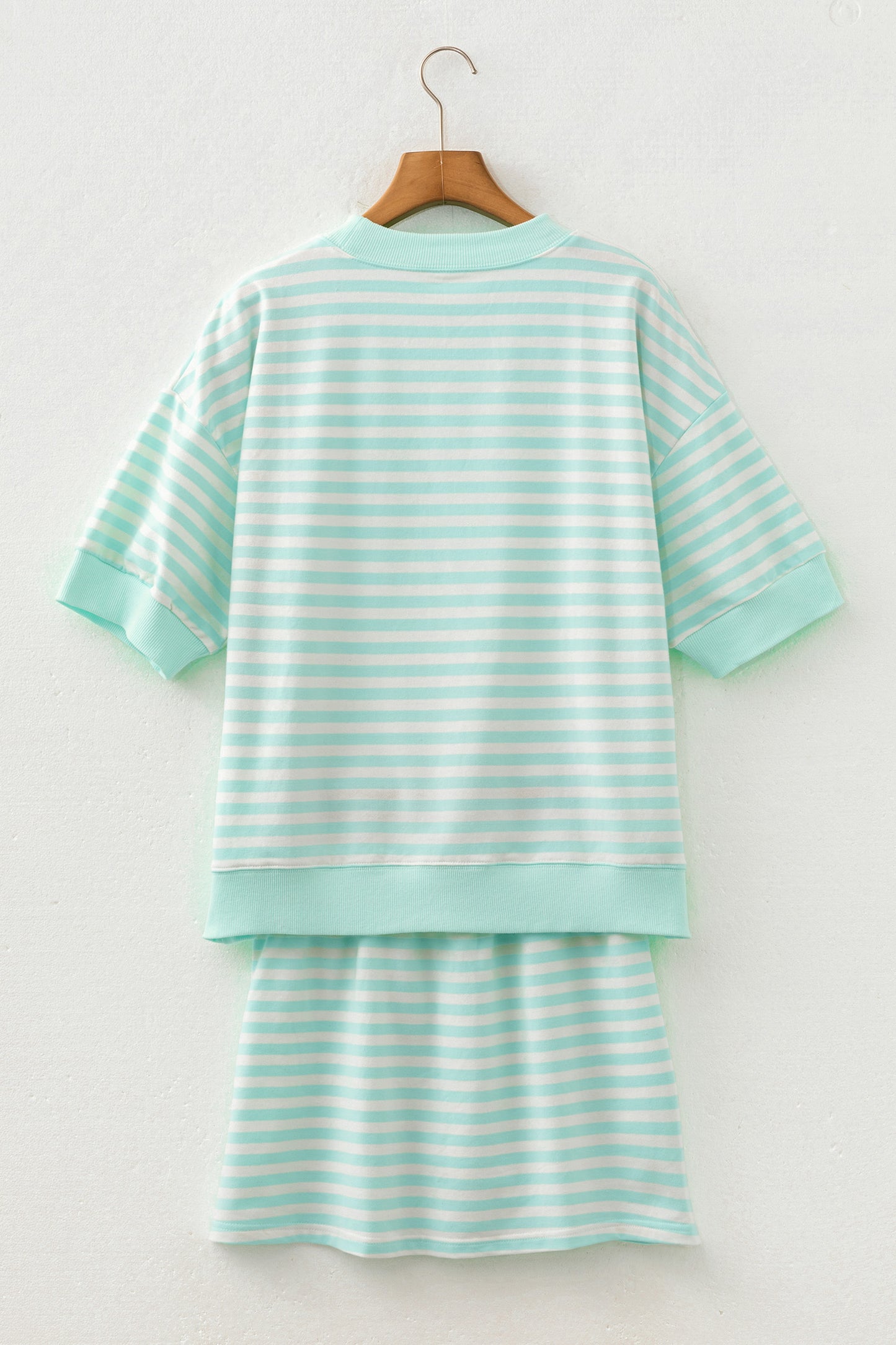 Mint Stripe Short Sleeve Top & Skort Set