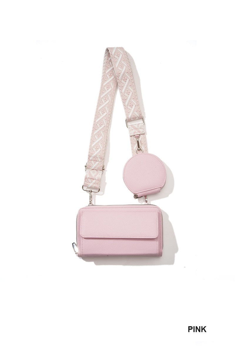Vegan Leather Crossbody Duo Wallet Handbag 👜