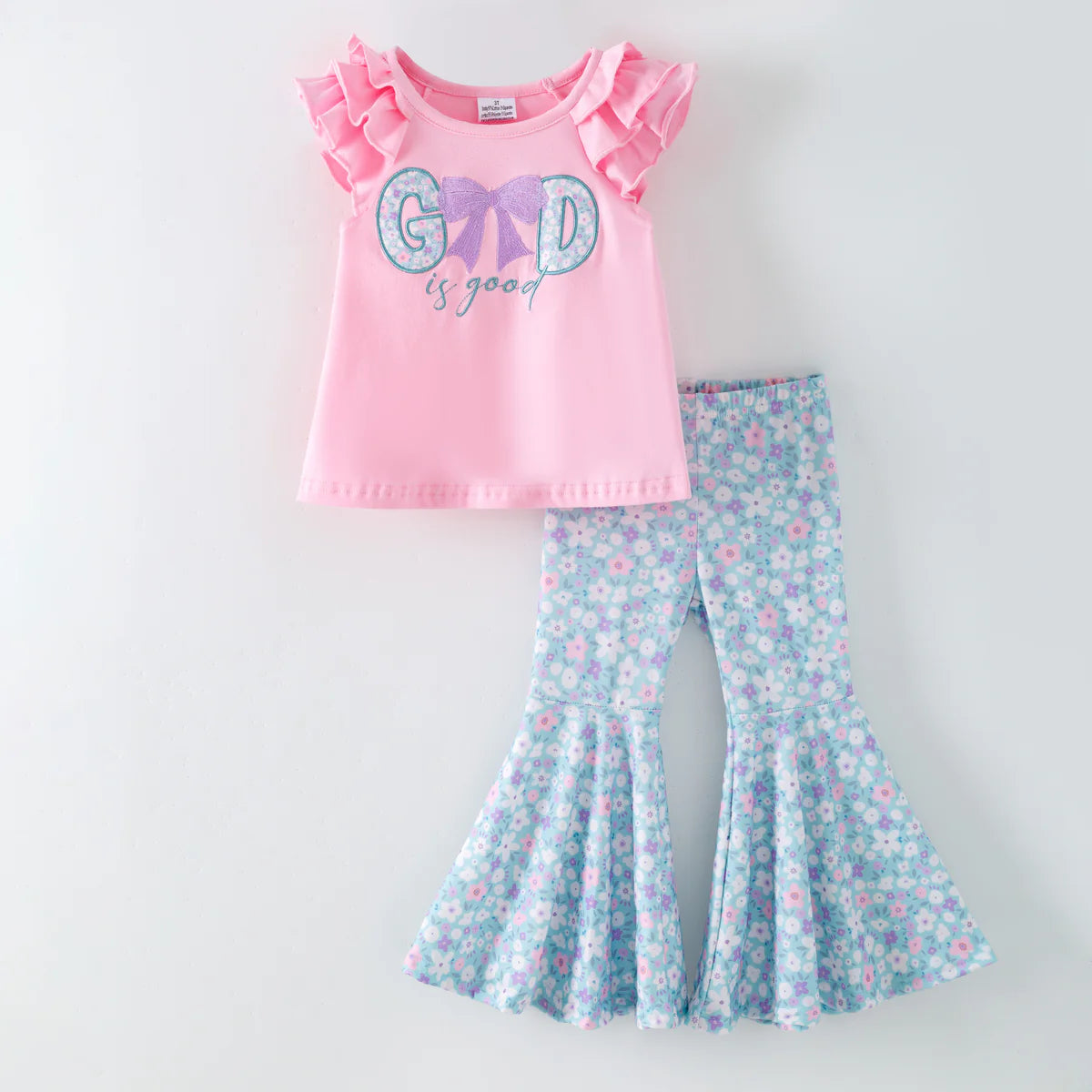 God Is Good Ruffle Top & Bell Bottom Set