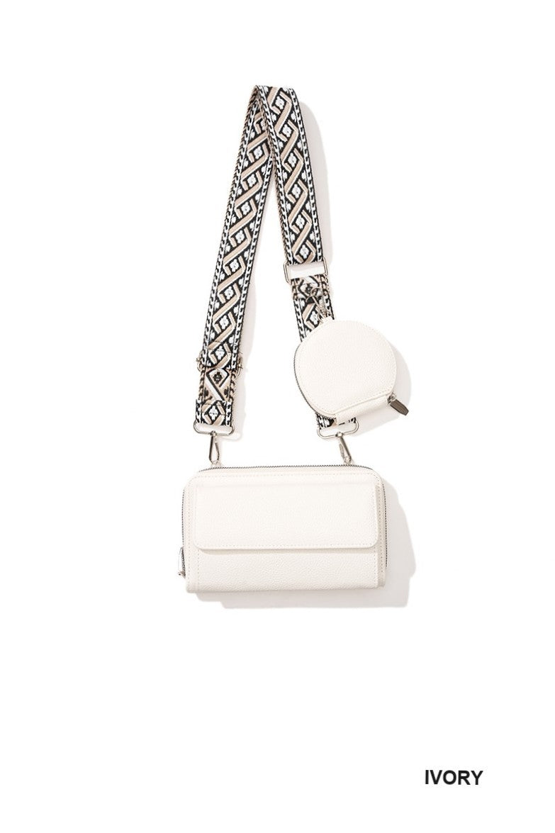 Vegan Leather Crossbody Duo Wallet Handbag 👜