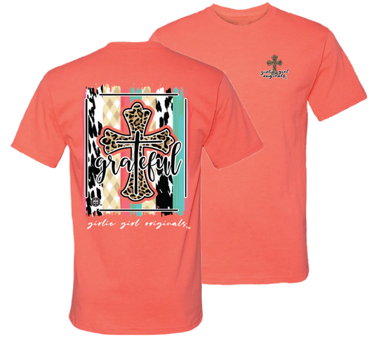 Girlie Girl Originals “Grateful” Leopard Cross Tee