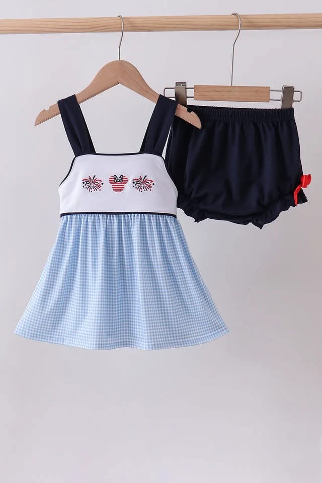Little Firecracker Gingham Bloomer Set