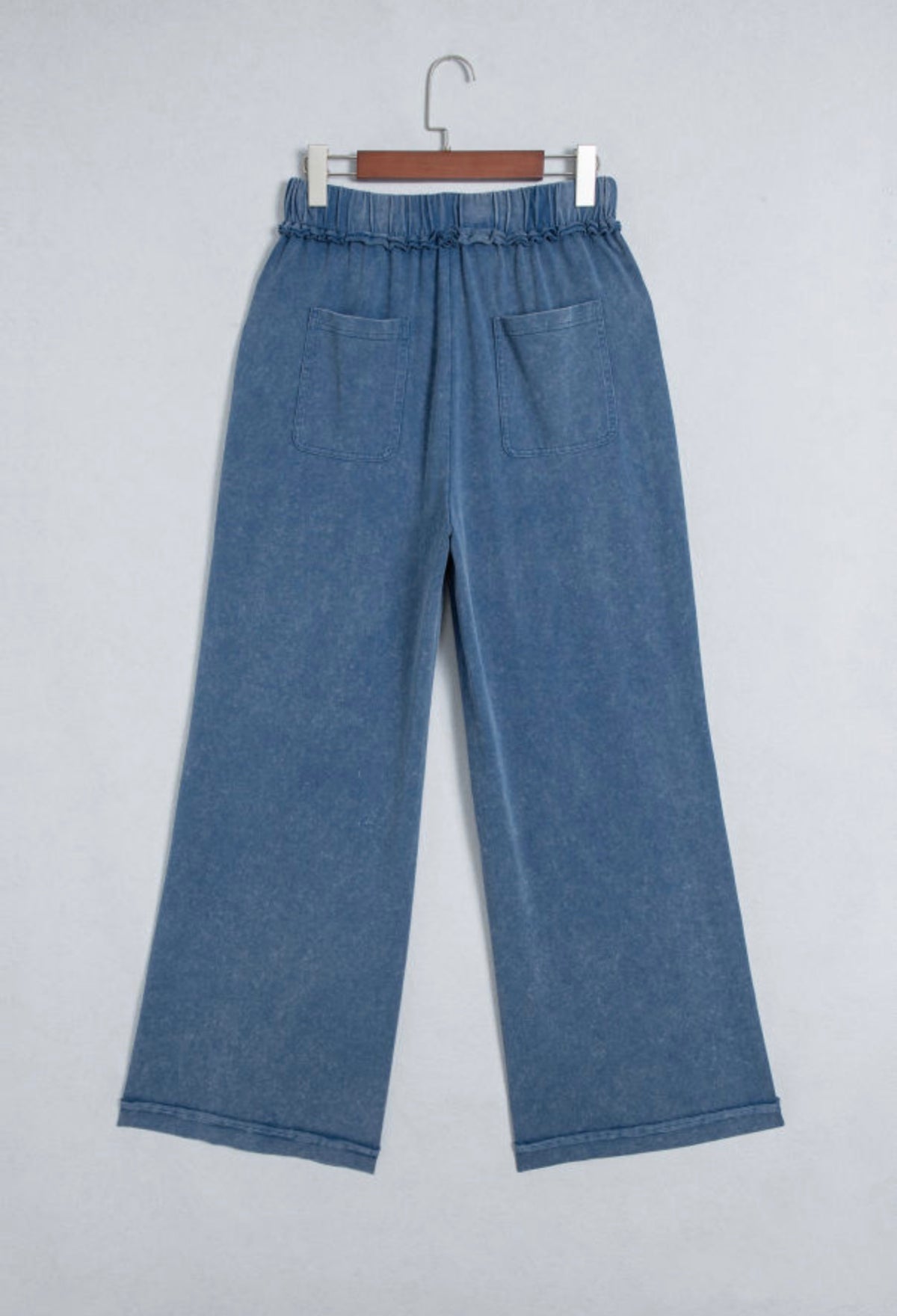 Blue Washed Wide Leg Pants