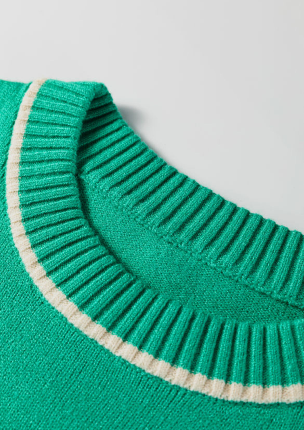 Sea Breeze Contrast Trim Knit Sweater