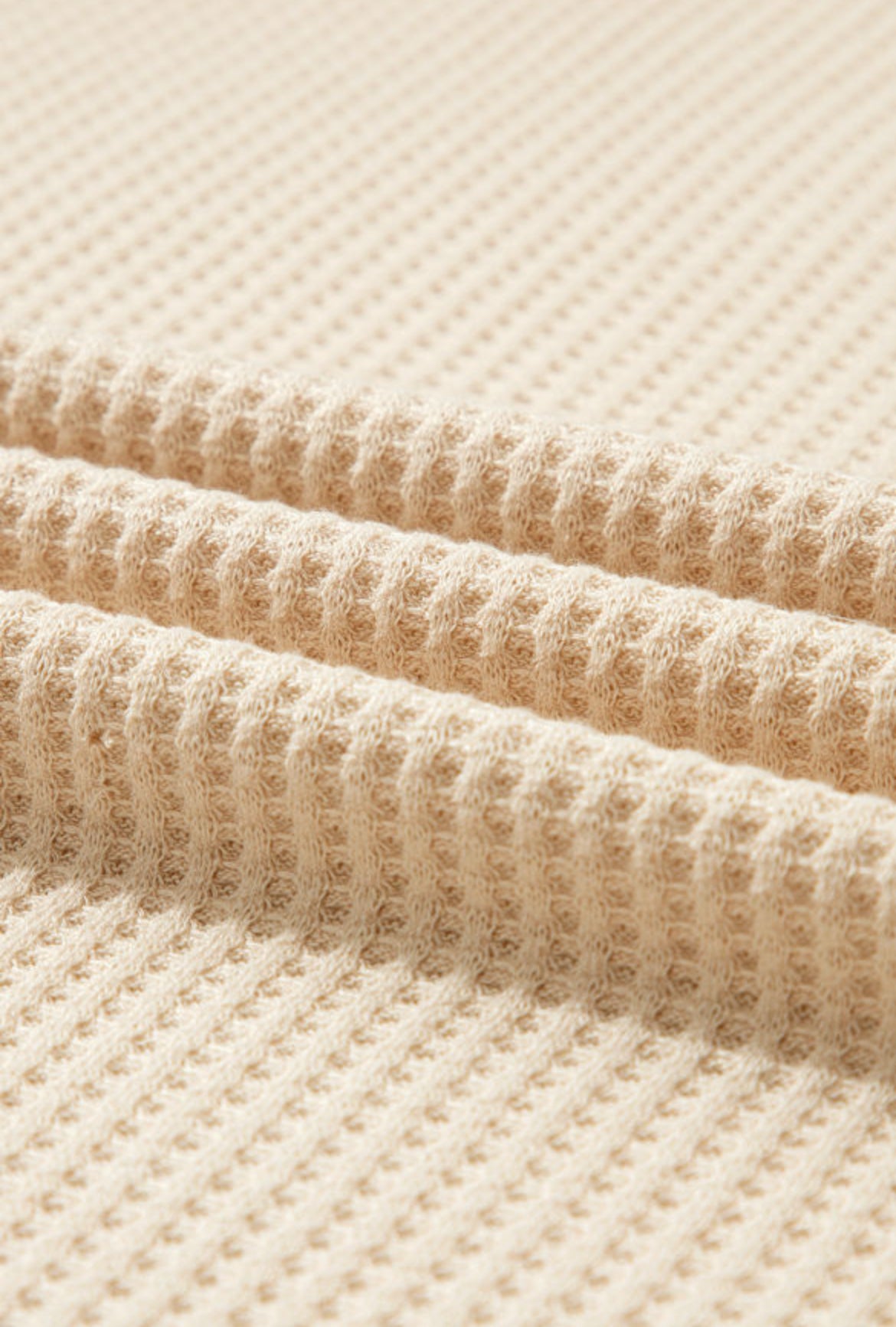 Sweet Simplicity Waffle Knit Top – Light French Beige